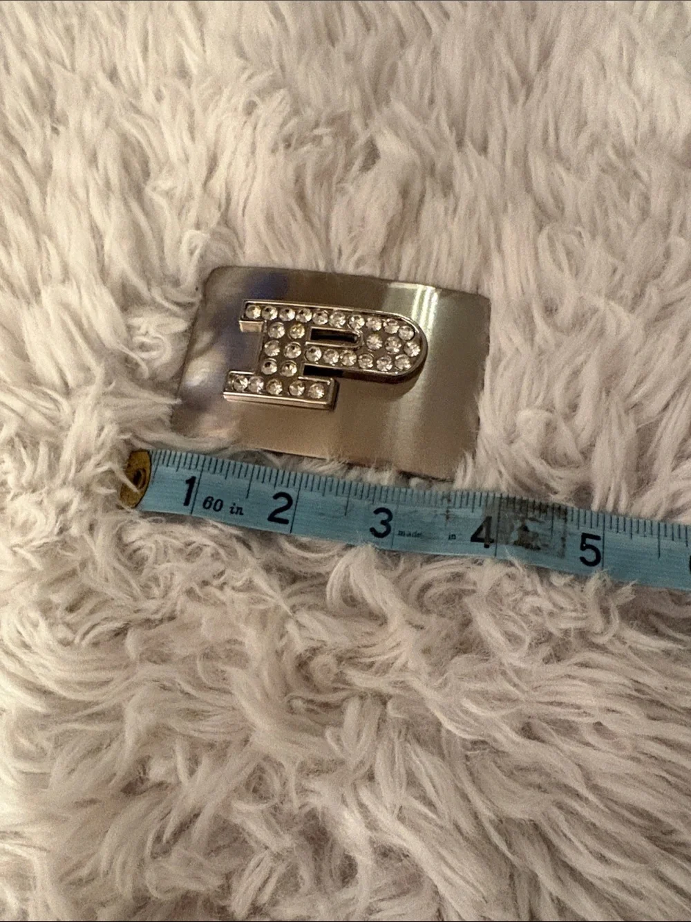 Silver Crystal-Embellished Belt Buckle